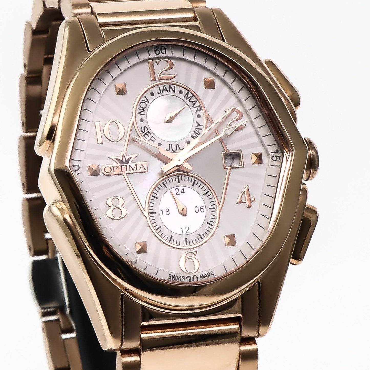 Optima • Swiss Watch • Stainless Steel • 42mm x 44.5mm • Quartz • 5ATM • OSC272