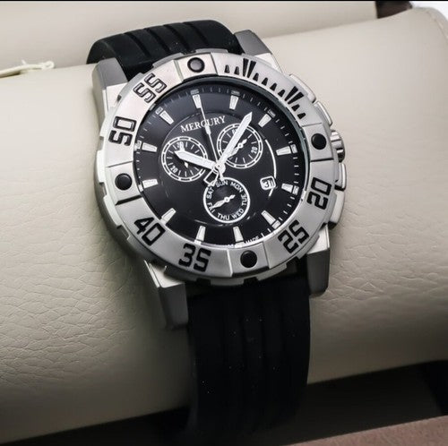 MERCURY • Swiss Chronograph Watch • Stainless Steel Quartz• ME10225-SX-3 • Black