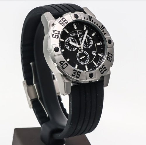 MERCURY • Swiss Chronograph Watch • Stainless Steel Quartz• ME10225-SX-3 • Black