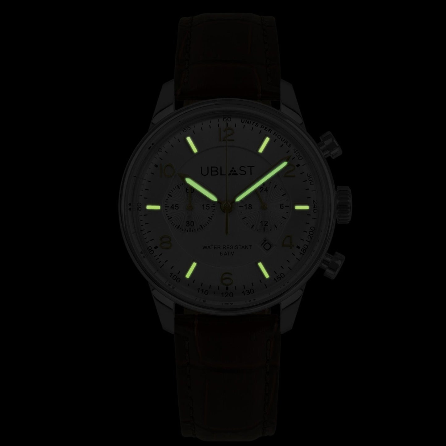 UBLAST • Elegant Chrono Watch • Quartz Miyota 6S21 • 40mm • 5ATM • UBELCH40WH