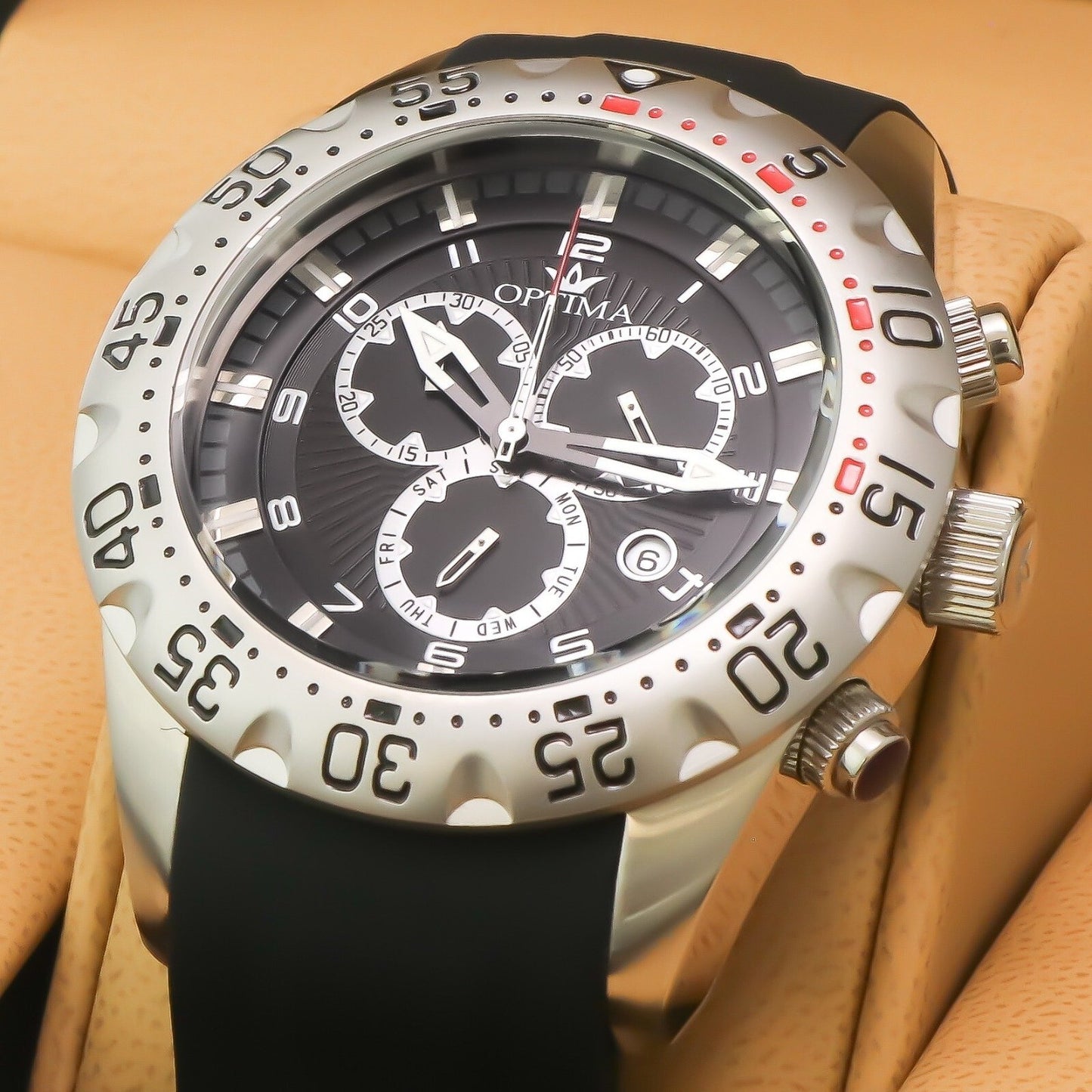 Optima • 45.36mm • Swiss Ronda Watch • Date SubDay • 5ATM • OSC339-SL-1