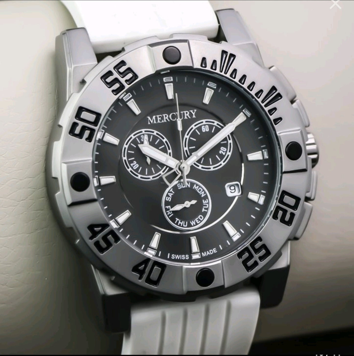 MERCURY • Swiss Chronograph Watch • Stainless Steel Quartz• ME10225-SS-3