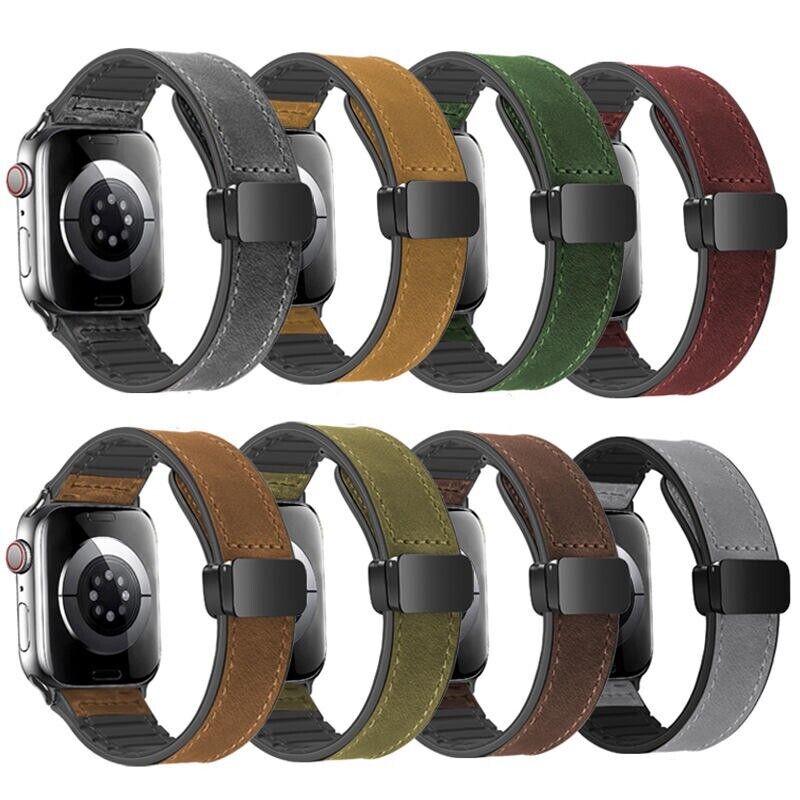 Leather Sport Band • Apple Watch Compatible • Magnetic Buckle