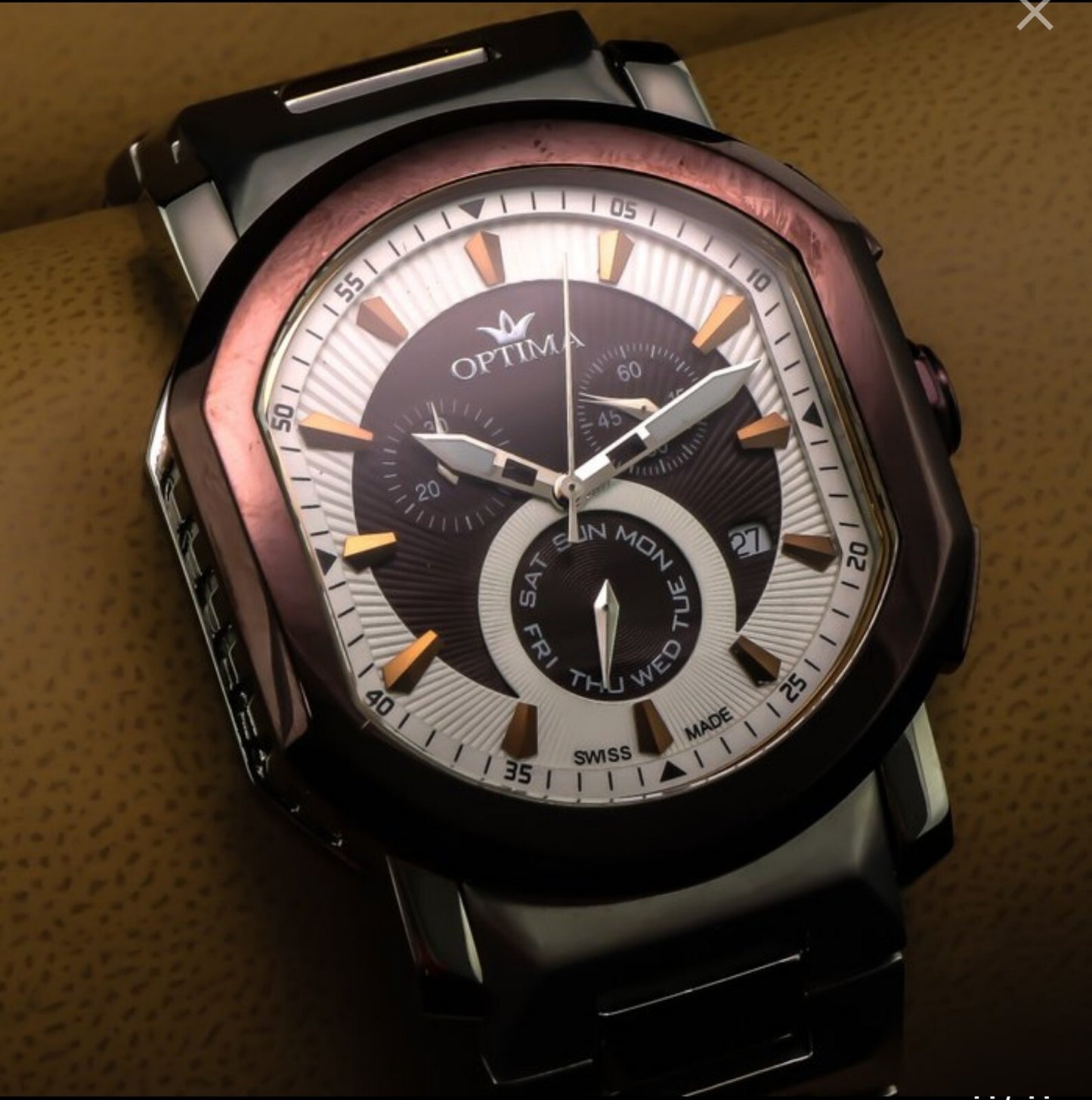 Optima • Swiss Chronograph Watch • 40x44mm • OSC243-SC-1 • Date SubDay