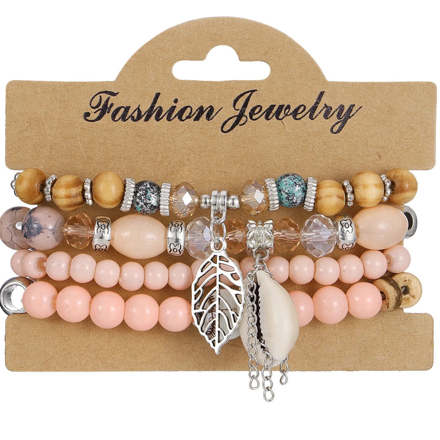 Bohemian Beaded Bracelet • Handmade Layered Design • Colorful Stones & Shells