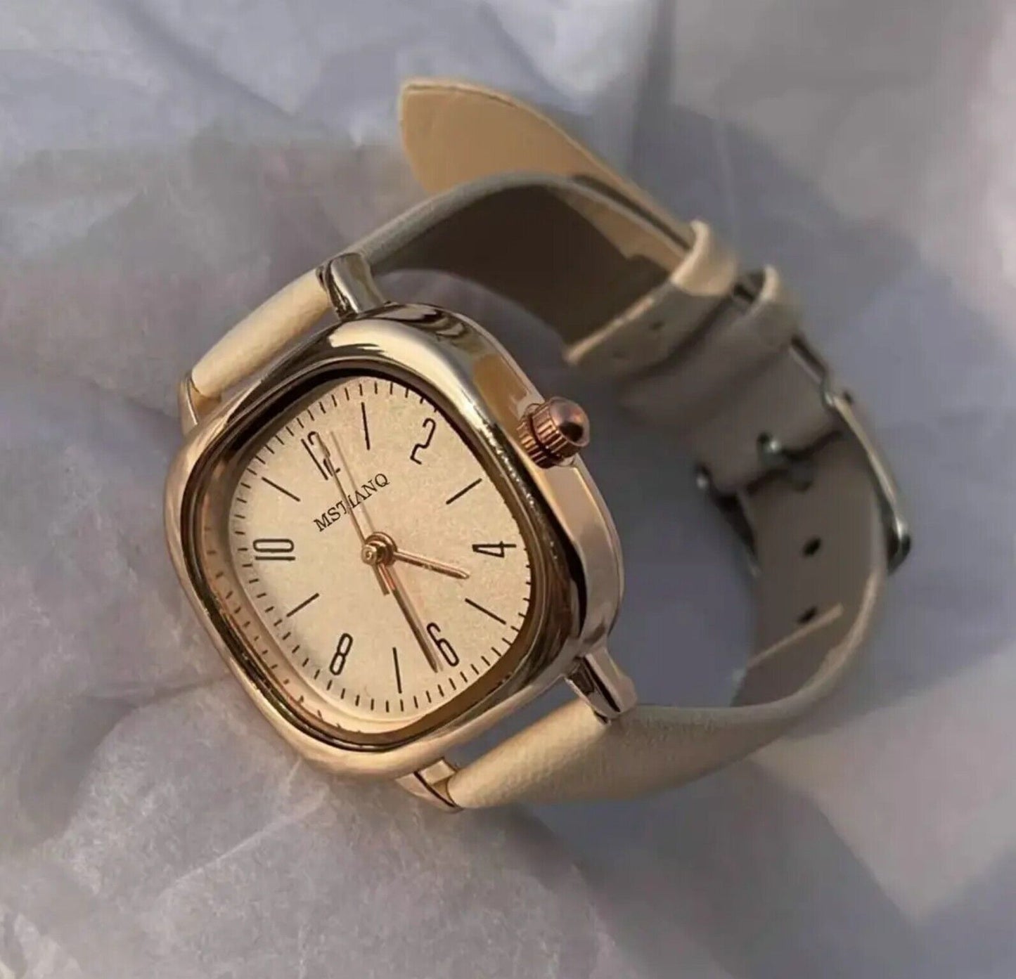 Womens Fashion Watch • 25mm • Quartz • 3ATM • Leather Strap • MsTianQ