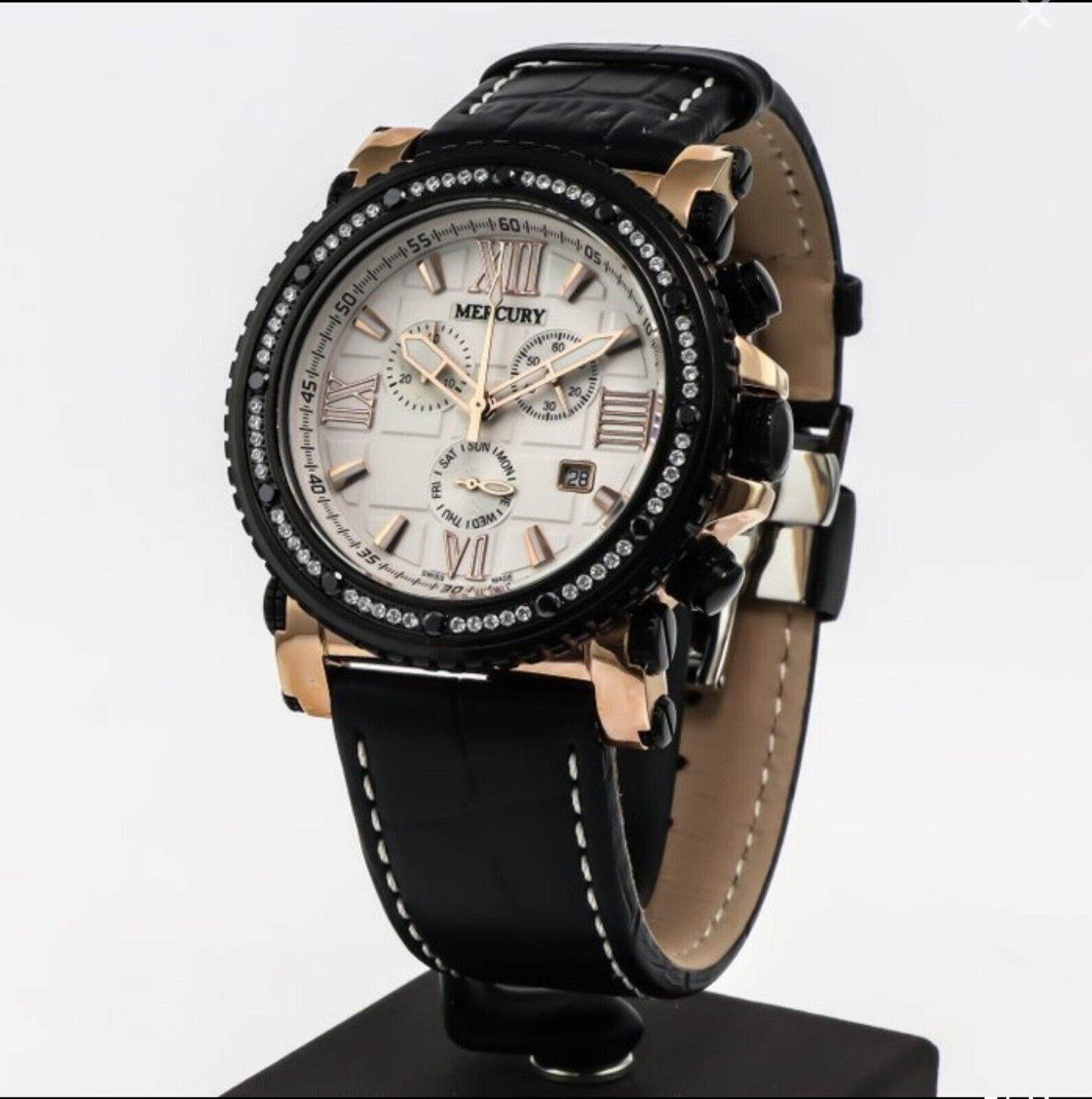 Mercury • 44mm • Swiss Chronograph Watch • ME10200-RBL-S-1 • Leather • Date...