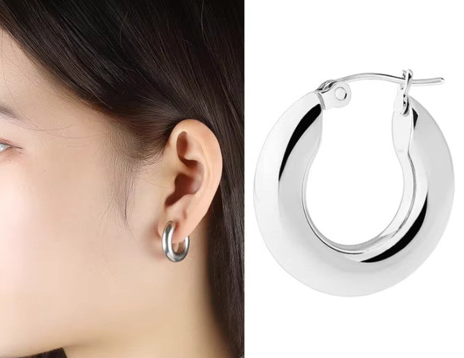 Small Thick • 14K Gold Plated • Hoop Earrings • High Quality