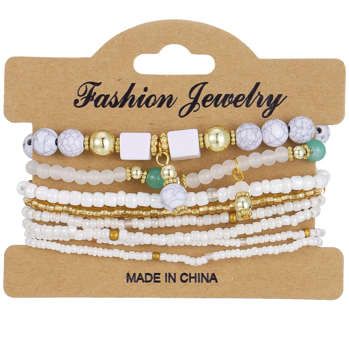Bohemian Beaded Bracelet • Handmade Layered Design • Colorful Stones & Shells