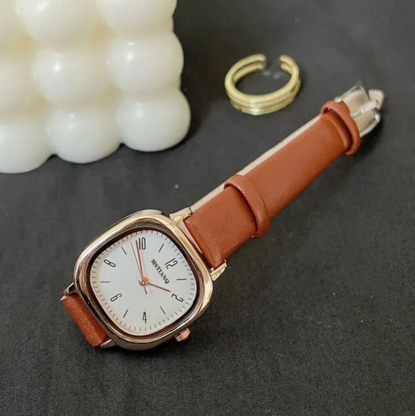 Womens Fashion Watch • 25mm • Quartz • 3ATM • Leather Strap • MsTianQ