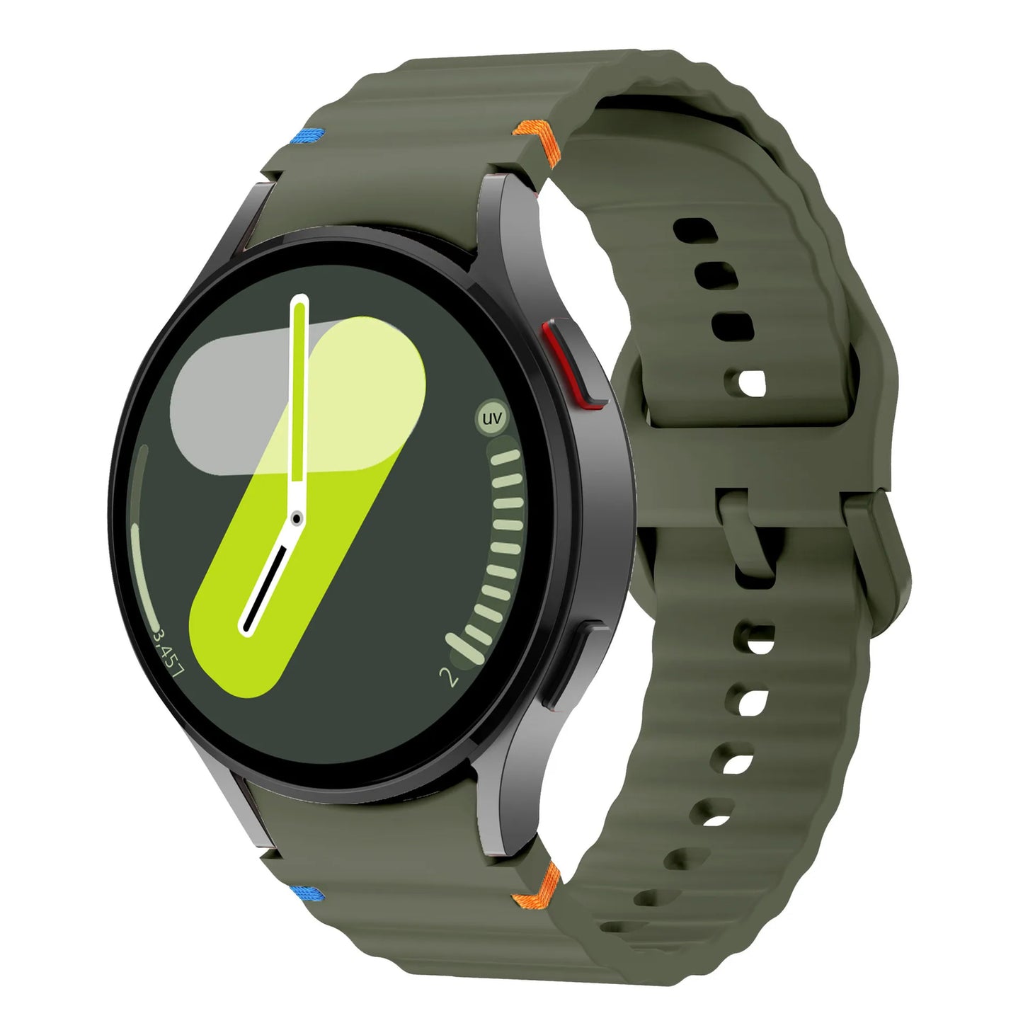 Forwelleny Wavy Silicone Sports Strap • 40mm 44mm • Compatible with Samsung