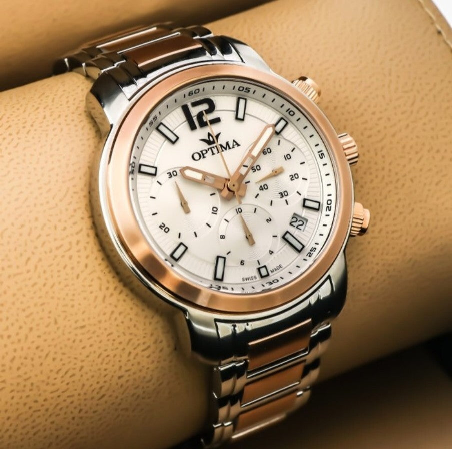 Optima •Swiss Chronograph Watch •OSC399-SR-1 • Day Date Quartz