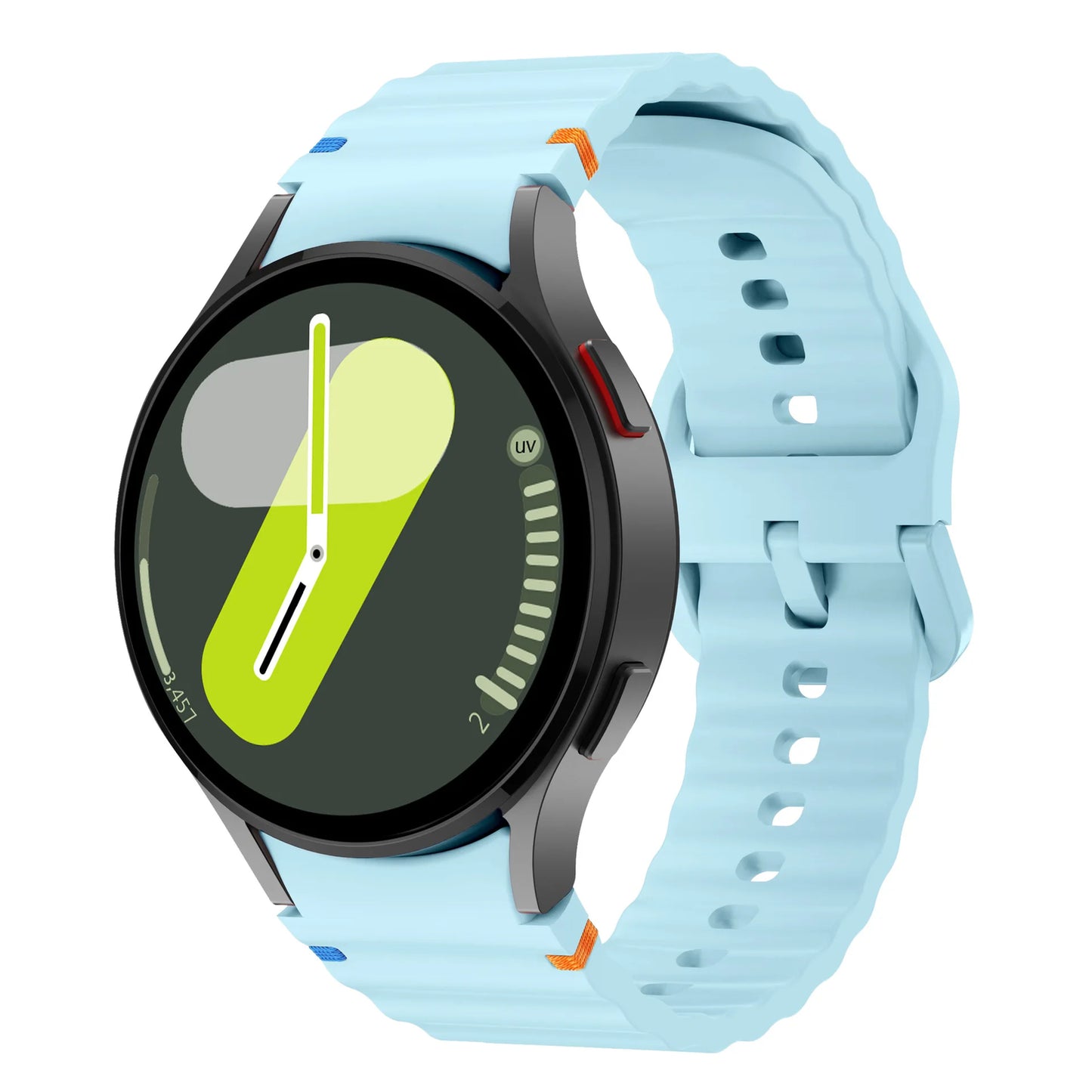Forwelleny Wavy Silicone Sports Strap • 40mm 44mm • Compatible with Samsung