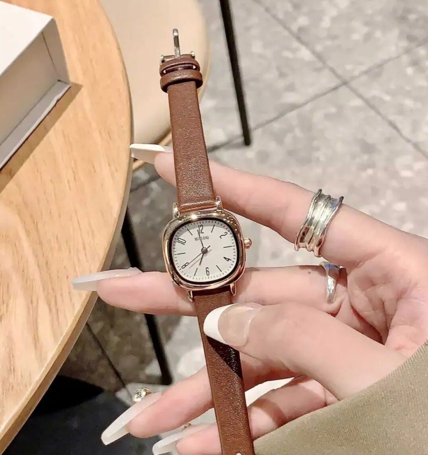 Womens Fashion Watch • 25mm • Quartz • 3ATM • Leather Strap • MsTianQ