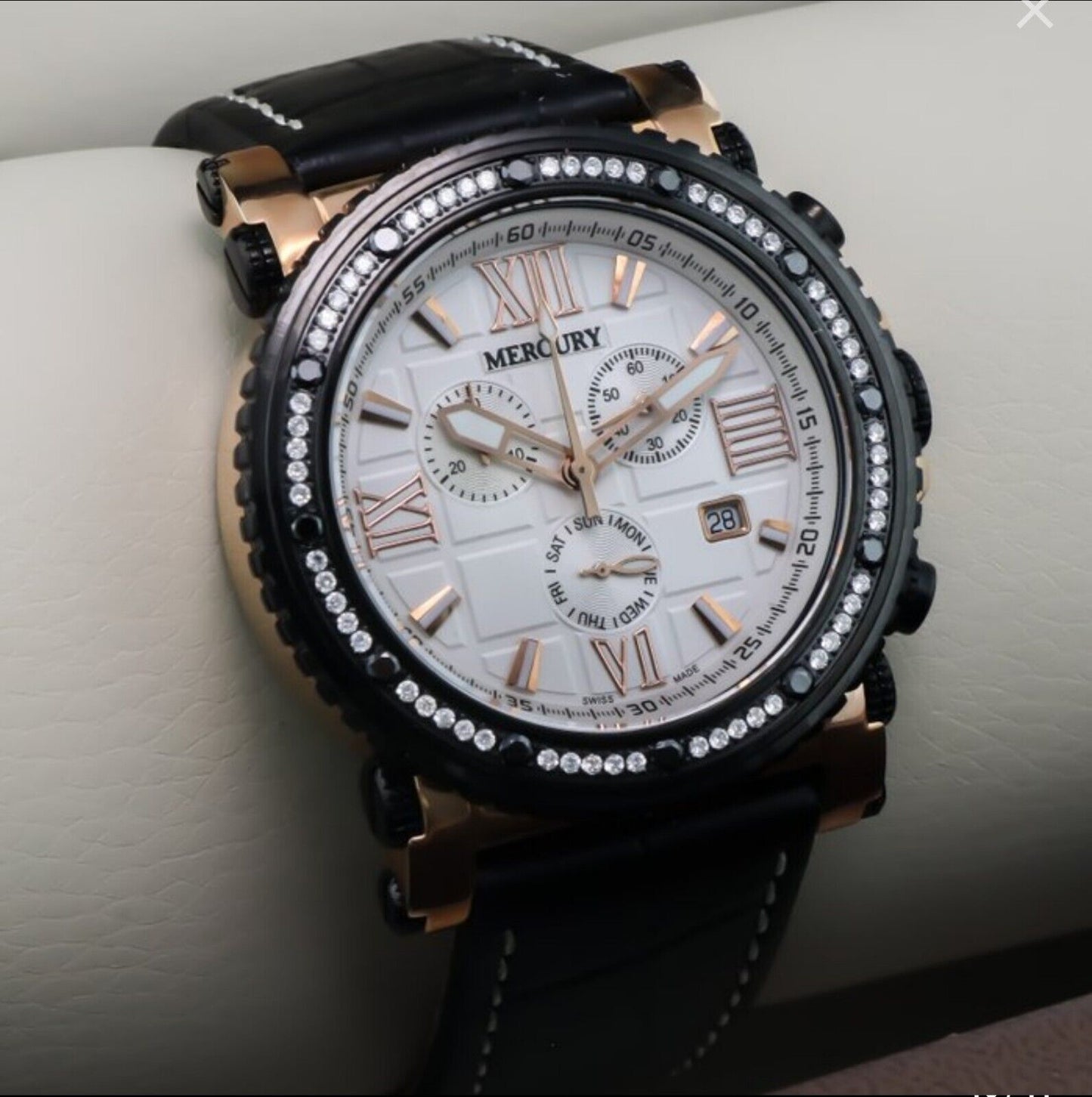 Mercury • 44mm • Swiss Chronograph Watch • ME10200-RBL-S-1 • Leather • Date...