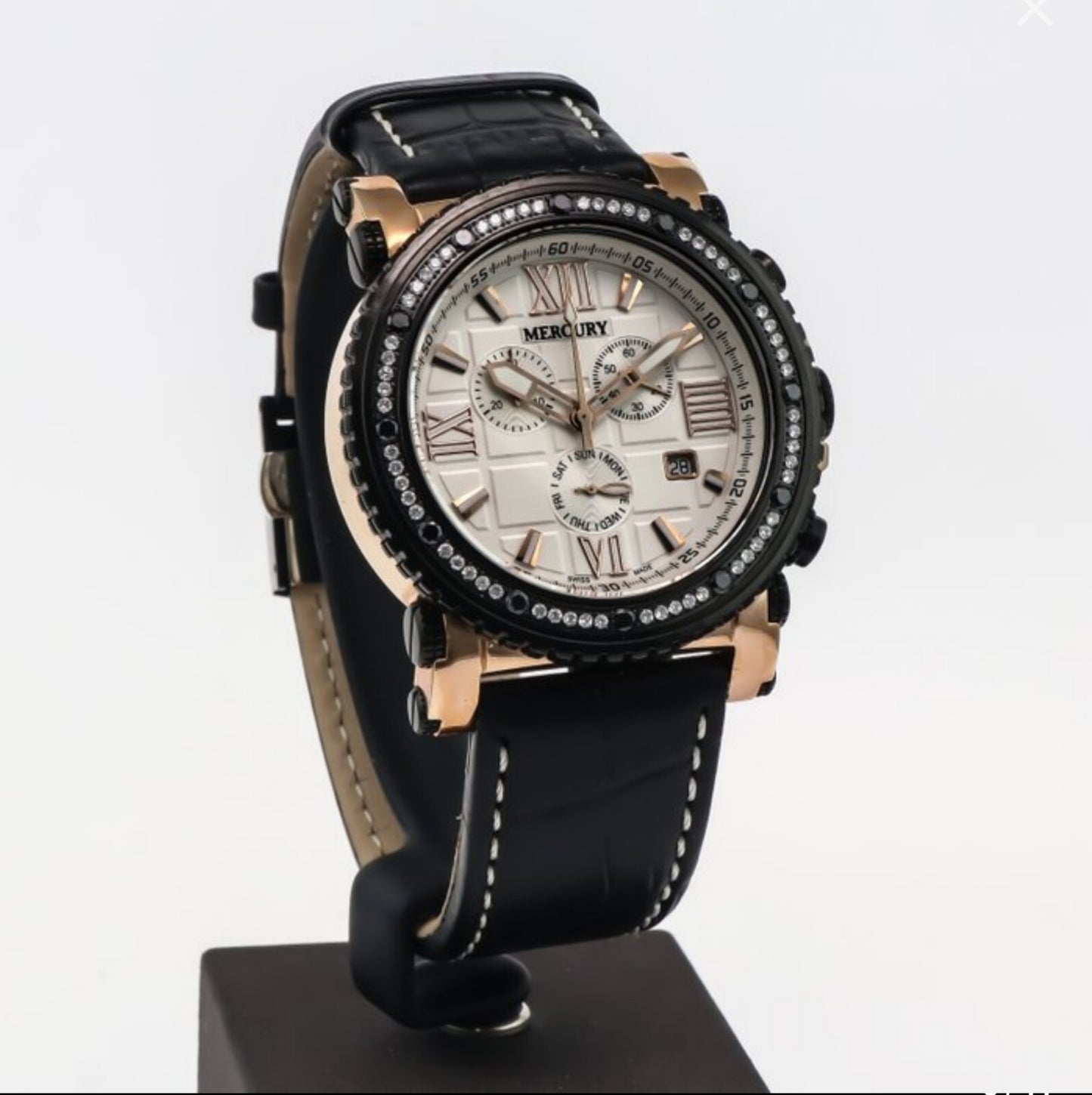 Mercury • 44mm • Swiss Chronograph Watch • ME10200-RBL-S-1 • Leather • Date...