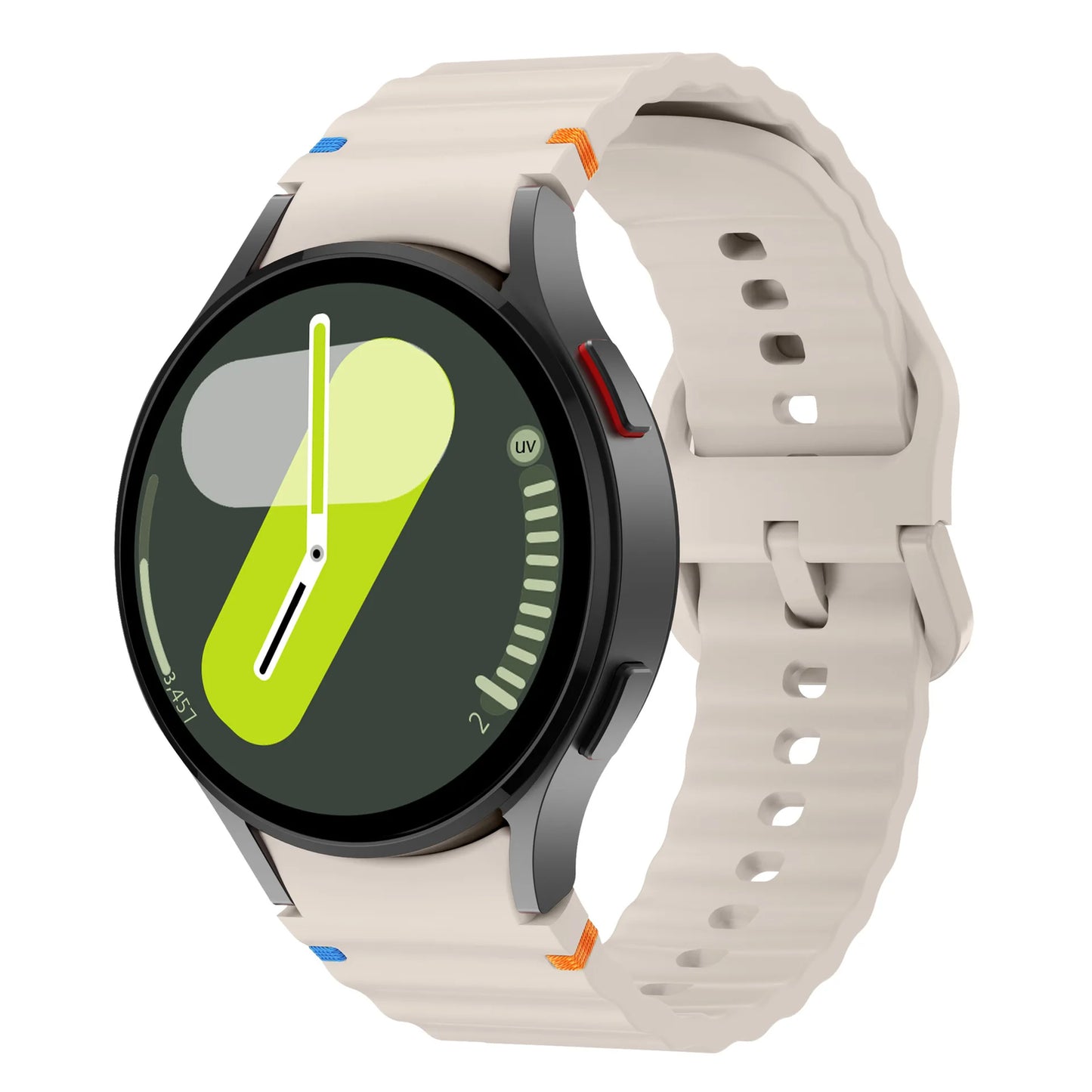 Forwelleny Wavy Silicone Sports Strap • 40mm 44mm • Compatible with Samsung
