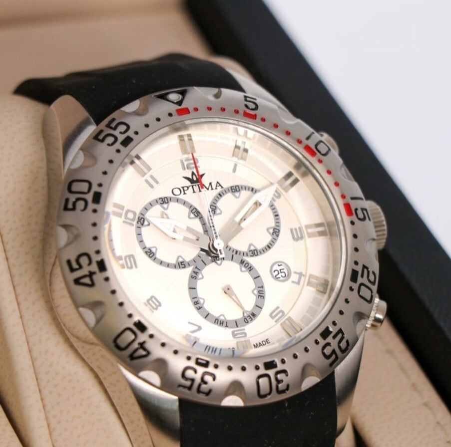 Optima • Swiss Chronograph Watch •Stainless Steel Quartz • Quartz • OSC342