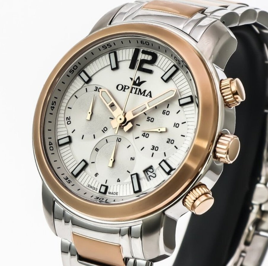 Optima •Swiss Chronograph Watch •OSC399-SR-1 • Day Date Quartz