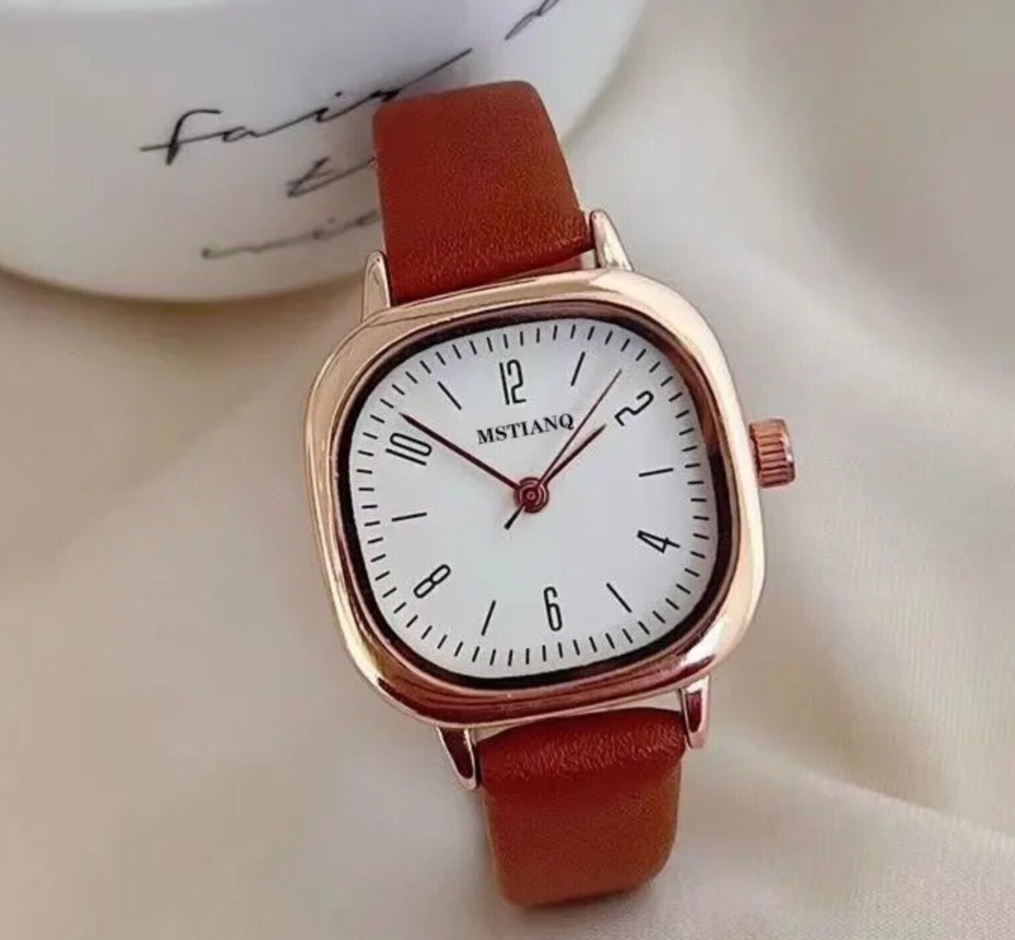 Womens Fashion Watch • 25mm • Quartz • 3ATM • Leather Strap • MsTianQ