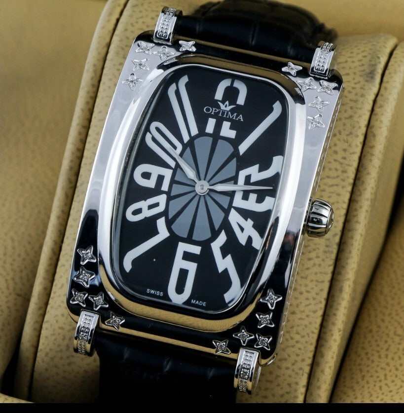 Optima • Swiss Diamond Watch • Stainless Steel Quartz • Diamonds 0.23ct • OSM189