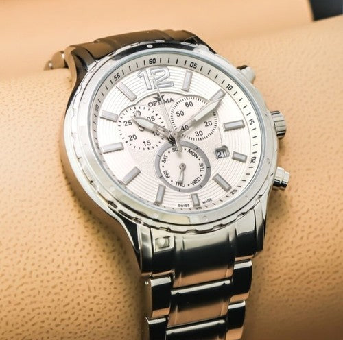 Optima • 44.5mm• Swiss Chronograph Watch • Stainless Steel Quartz • OSC362
