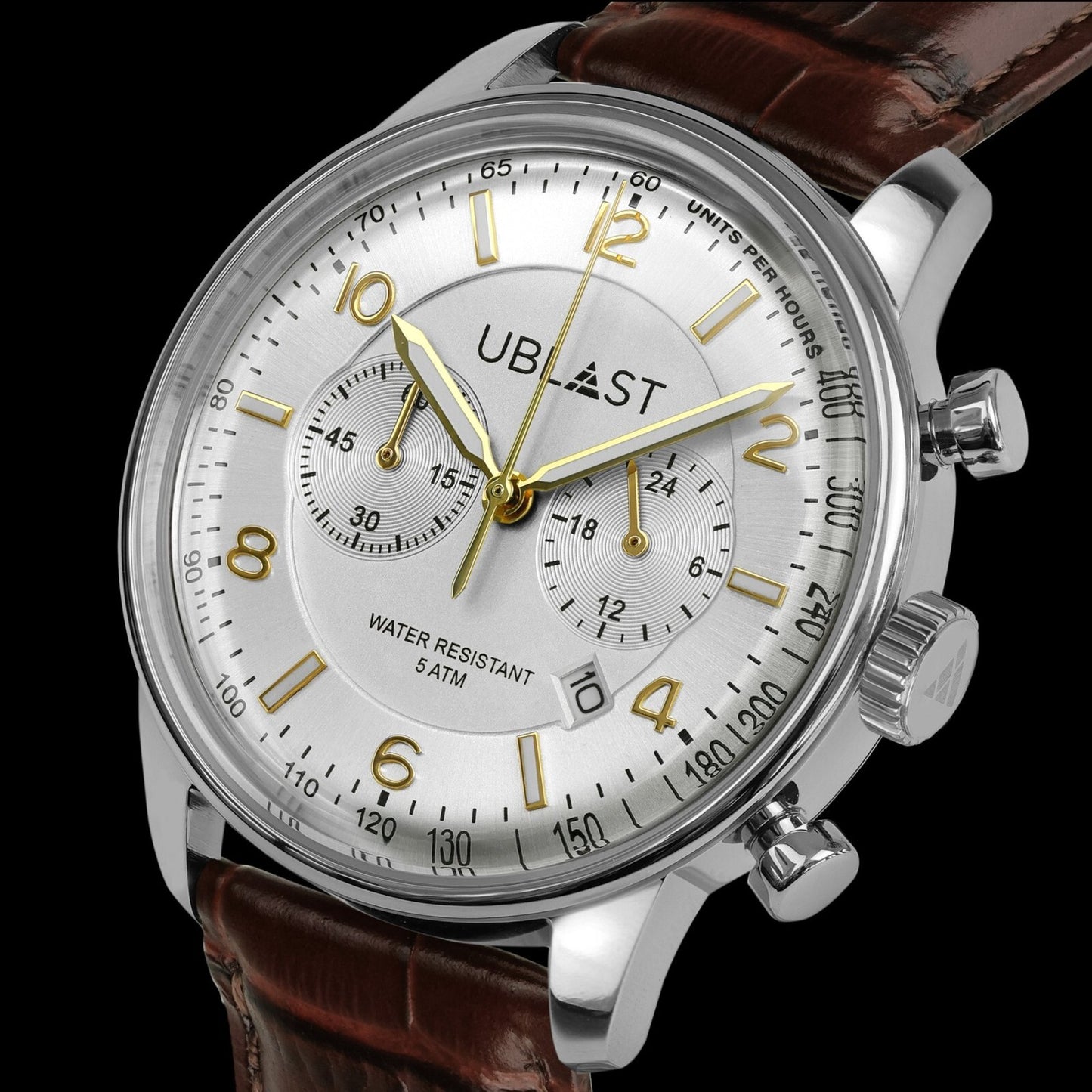 UBLAST • Elegant Chrono Watch • Quartz Miyota 6S21 • 40mm • 5ATM • UBELCH40WH