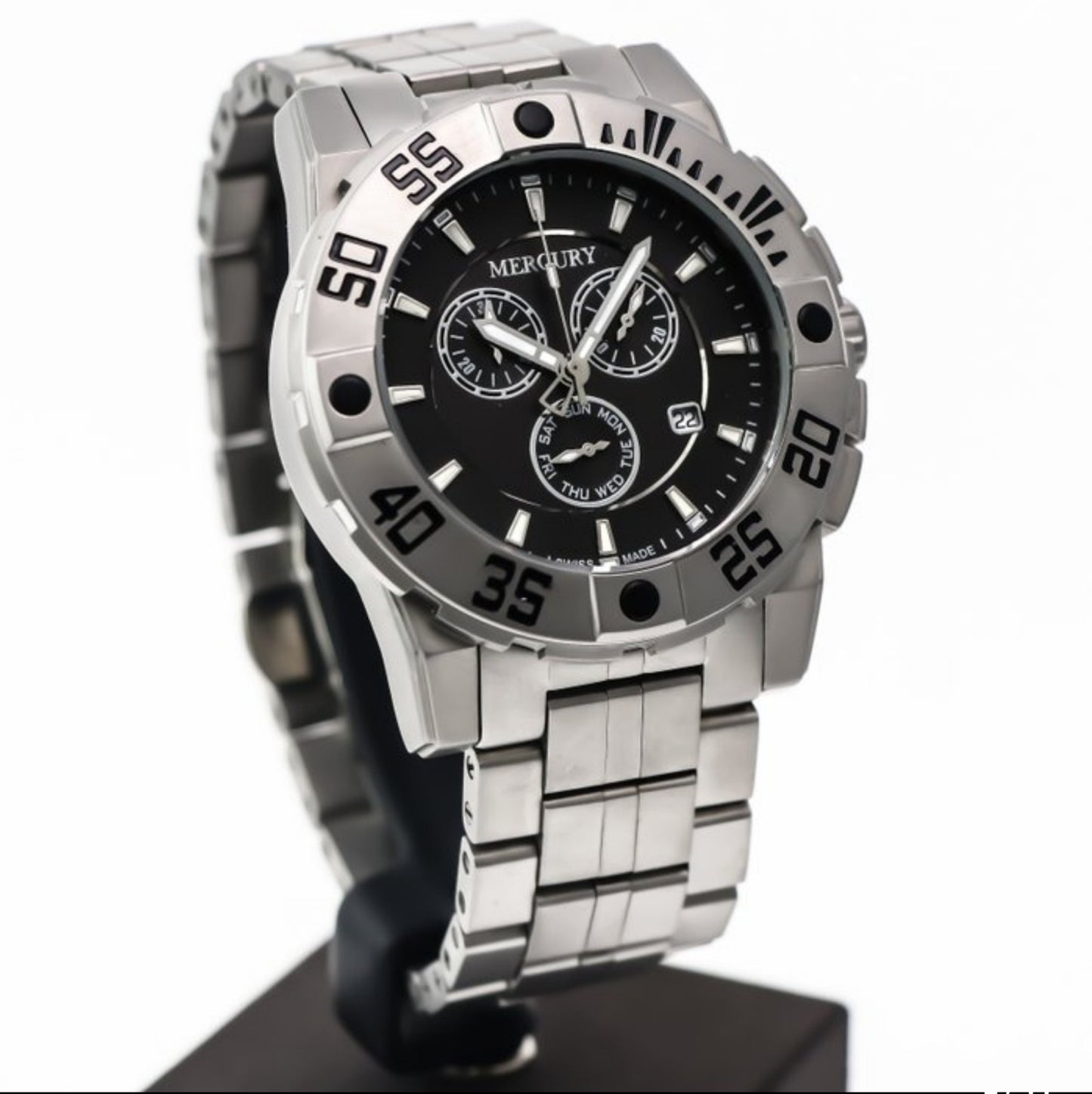 MERCURY • Swiss Chronograph Watch • Stainless Steel Quartz• ME10225-SS-3
