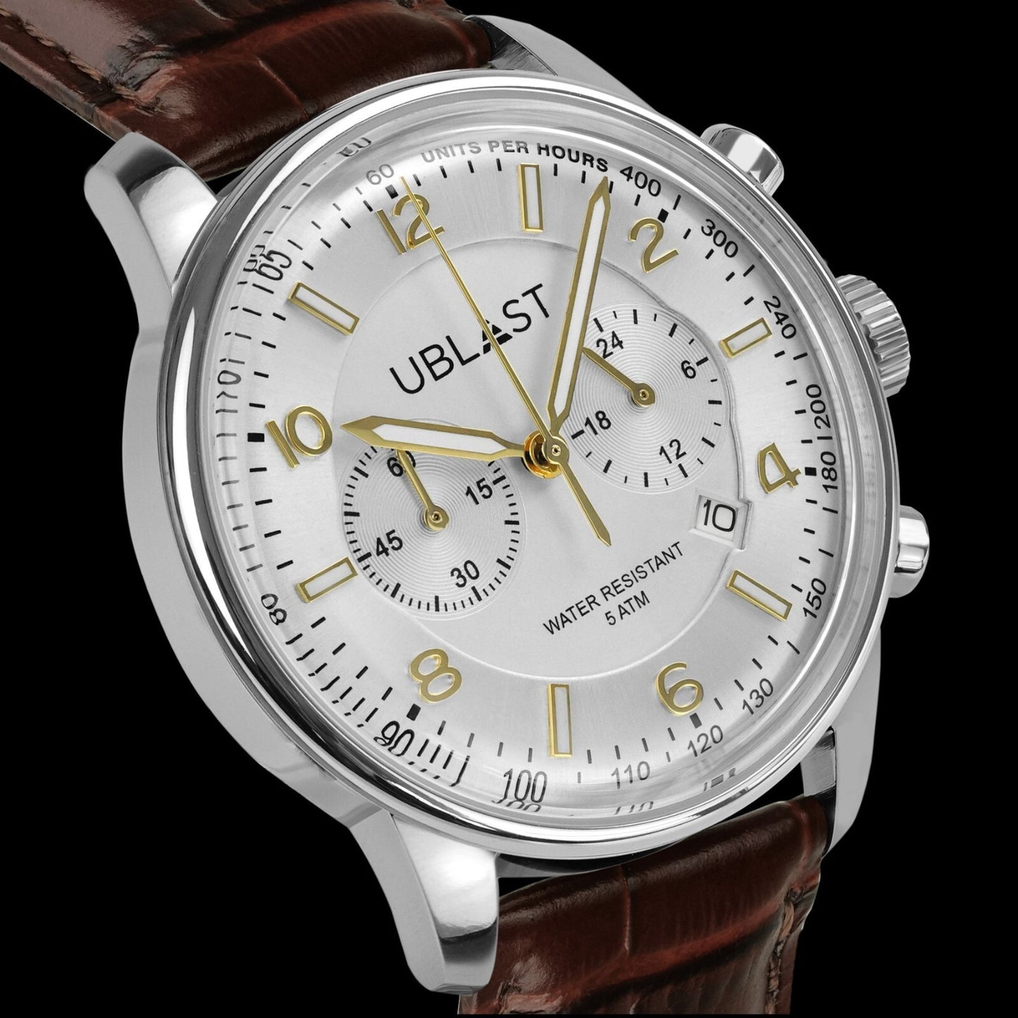 UBLAST • Elegant Chrono Watch • Quartz Miyota 6S21 • 40mm • 5ATM • UBELCH40WH