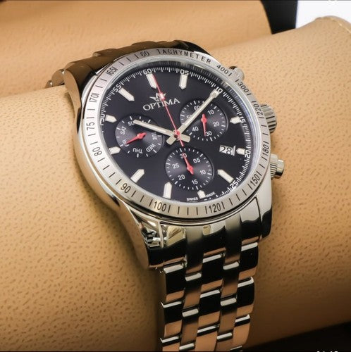 Optima • 44.15mm • Swiss Chronograph Watch • OSC392-SS-3 • WR50M • Date SubDay