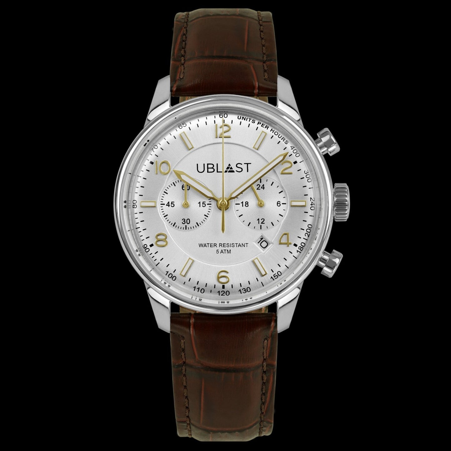 UBLAST • Elegant Chrono Watch • Quartz Miyota 6S21 • 40mm • 5ATM • UBELCH40WH