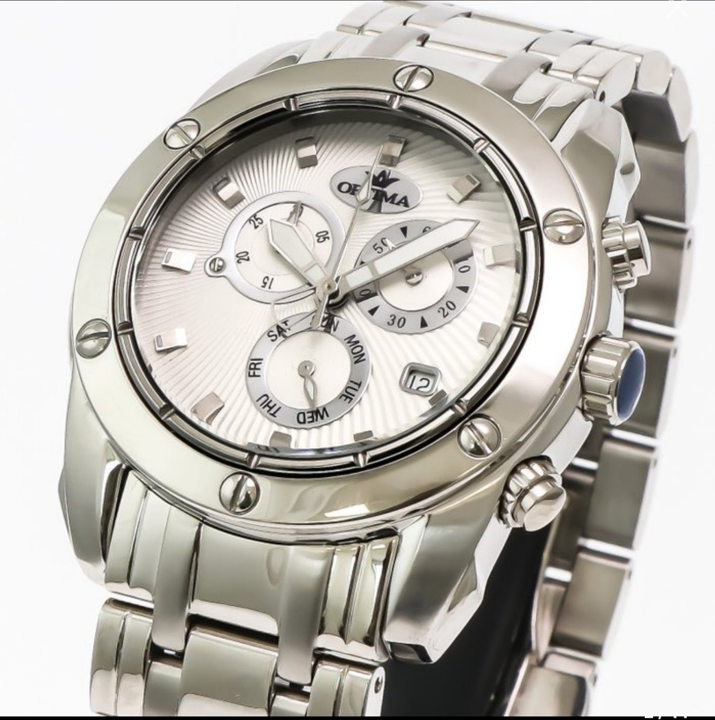 Optima • Reloj cronógrafo suizo • Cuarzo de acero inoxidable de 45 mm • 5 ATM • OSC293