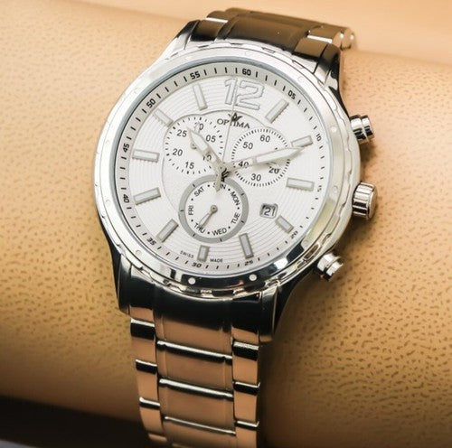 Optima • 44.5mm• Swiss Chronograph Watch • Stainless Steel Quartz • OSC362