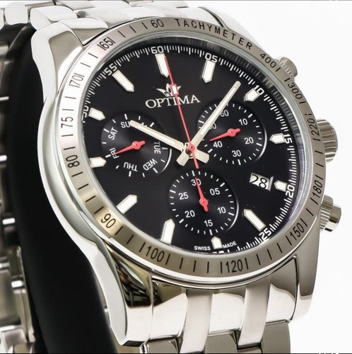 Optima • 44.15mm • Swiss Chronograph Watch • OSC392-SS-3 • WR50M • Date SubDay