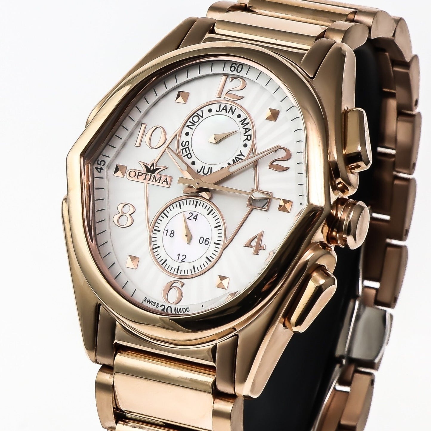 Optima • Swiss Watch • Stainless Steel • 42mm x 44.5mm • Quartz • 5ATM • OSC272