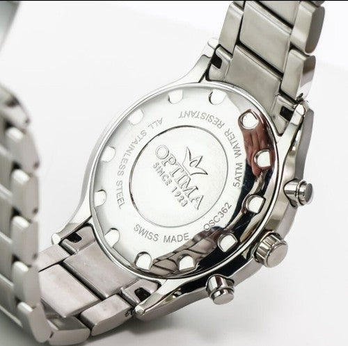 Optima • 44.5mm• Swiss Chronograph Watch • Stainless Steel Quartz • OSC362