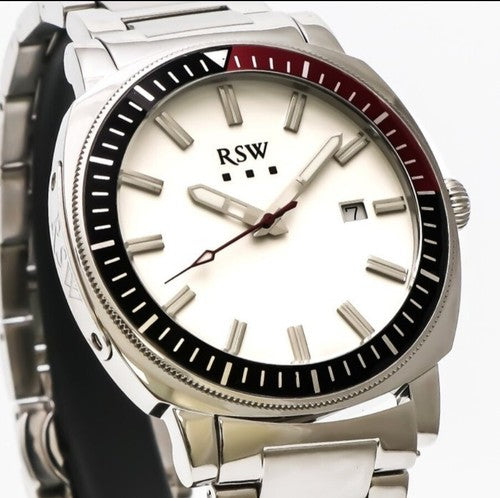 RSW Swiss Watch • Stainless Steel Quartz • 44mm • RSWM117 • WR50m • Mens