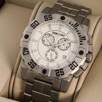MERCURY • Swiss Chronograph Watch • ME10225-SS • Date SubDay • Quartz • Men