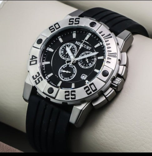 MERCURY • Swiss Chronograph Watch • Stainless Steel Quartz• ME10225-SX-3 • Black
