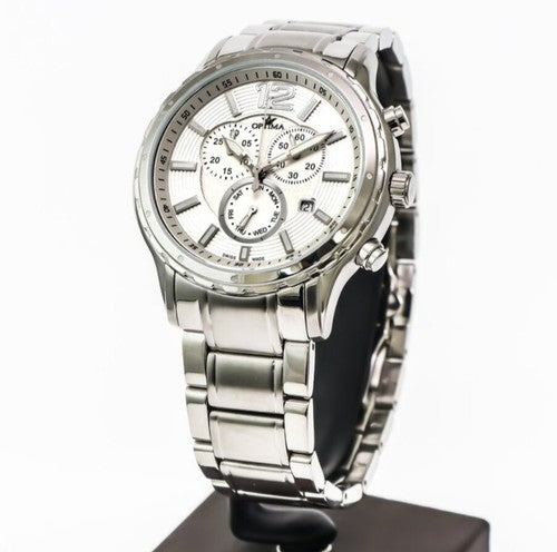 Optima • 44.5mm• Swiss Chronograph Watch • Stainless Steel Quartz • OSC362