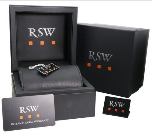 RSW Swiss Watch • Stainless Steel Quartz • 44mm • RSWM117 • WR50m • Mens
