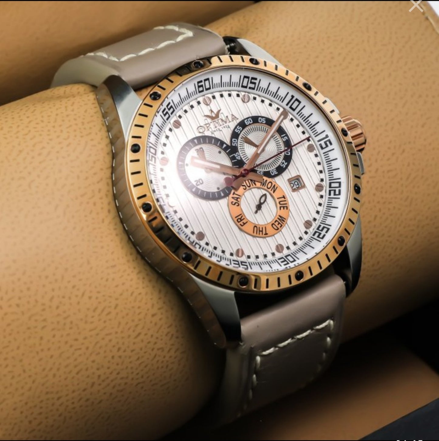 Optima • Swiss Chronograph Watch • Stainless Steel Quartz • 45mm • OSC281-SRL-1