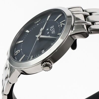 RSW • 42mm • Swiss Ronda Watch • Date • 5ATM• Seconds • RSWM113-SS-9 • Blue