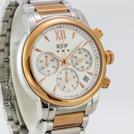 RSW • 44mm • Swiss Chronograph Watch • Date  • WR50M • RSWC126-SR-1