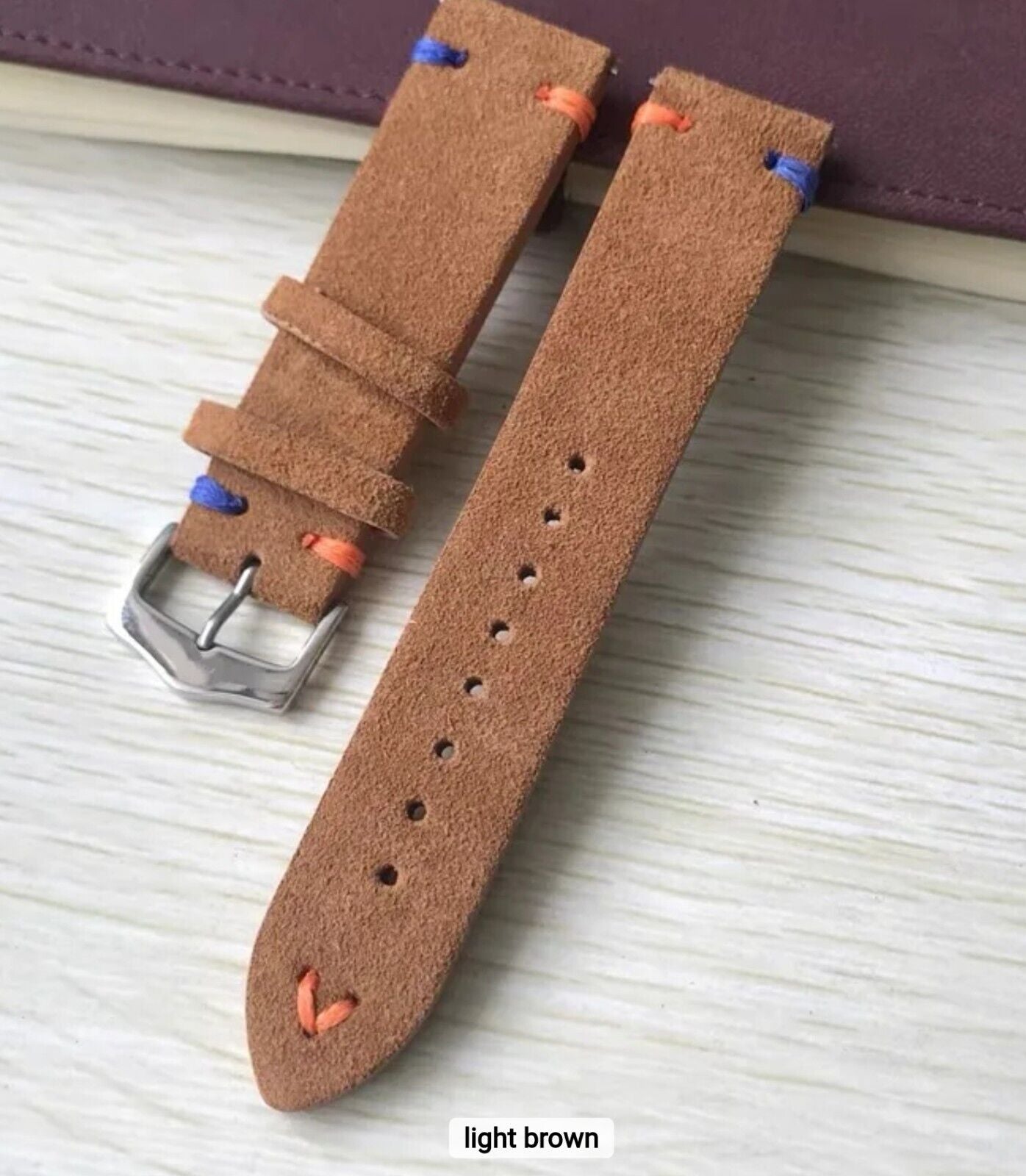 Suede Leather • Handmade Vintage Style SmartWatch Band • 22mm • Apple Compatible