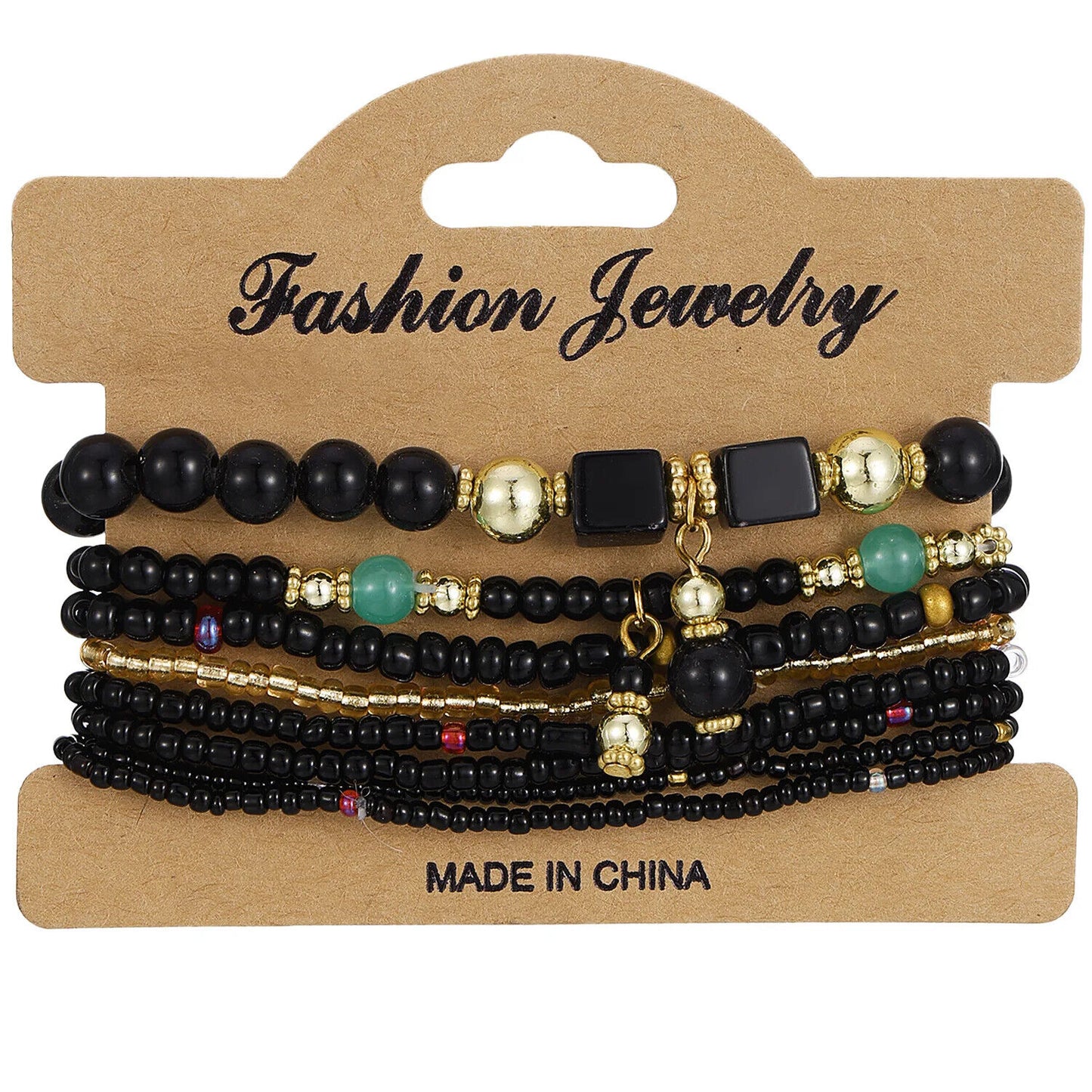 Bohemian Beaded Bracelet • Handmade Layered Design • Colorful Stones & Shells
