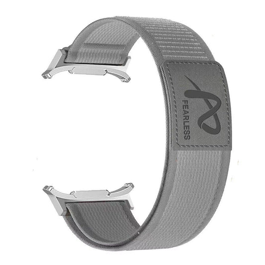 Dark Gray Nylon Strap • Leather label •  Samsung Watch Compatible • Breathable 