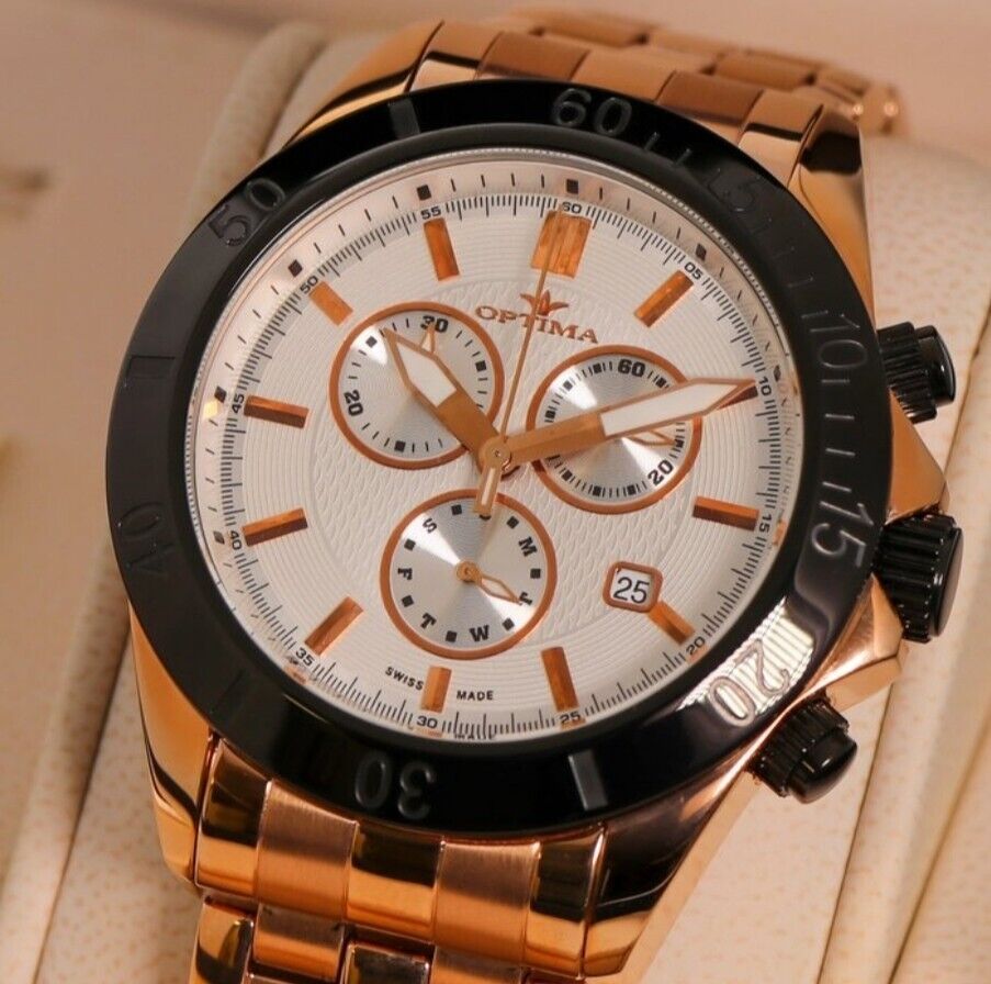 Optima • Swiss Chronograph Watch •OSC210-RB-1 • Day Date • Countup Bezel