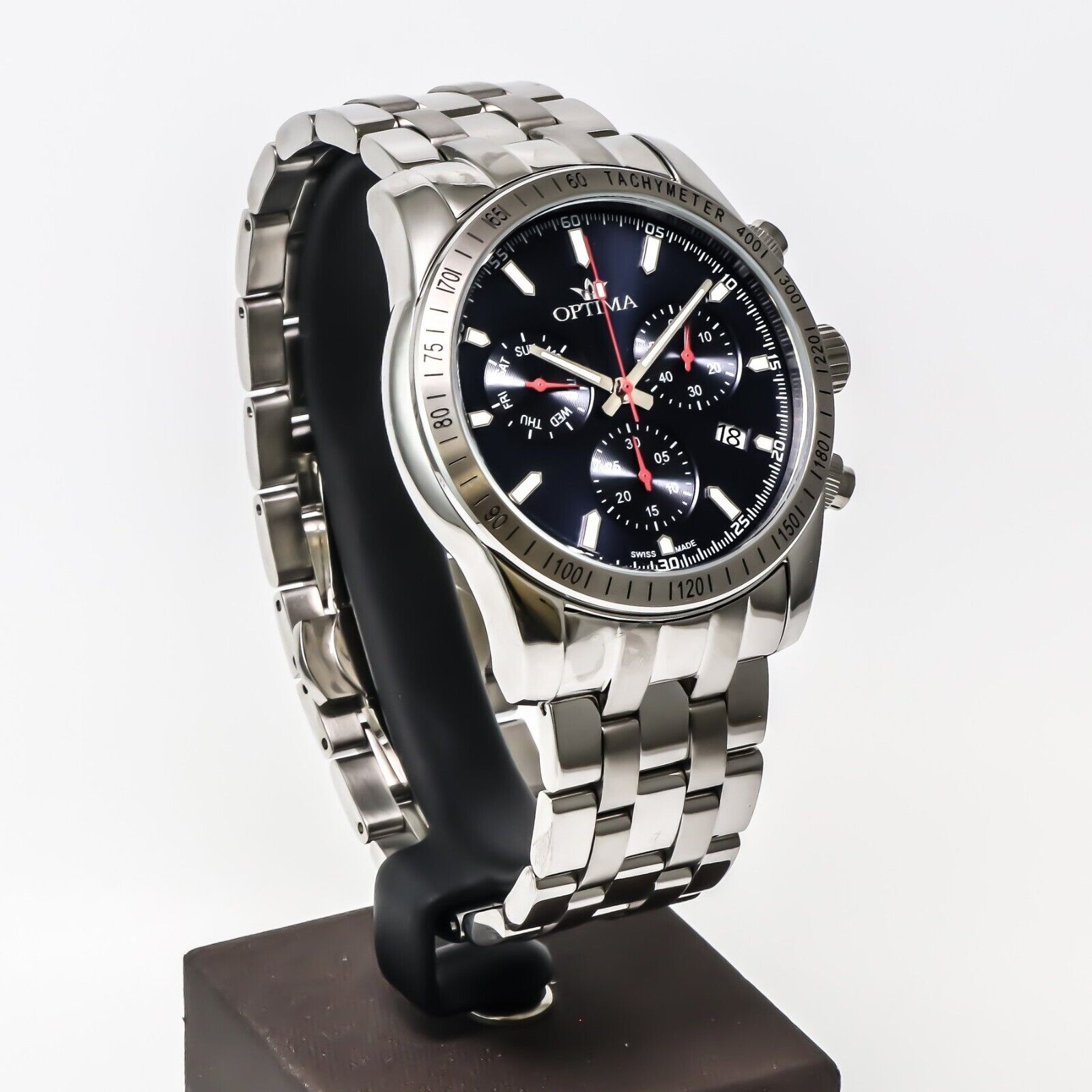 Optima • 44.15mm Swiss Chronograph • Date SubDay • WR 5ATM • OSC432-SS-9