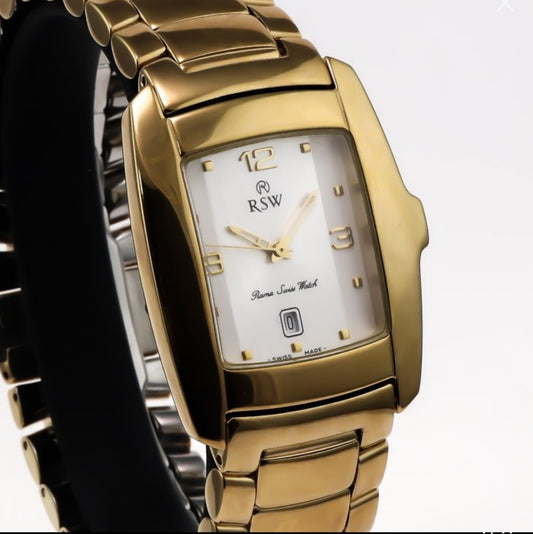RSW • Swiss Watch • Stain Steel PVD Gold • Quartz  32.8x38.35mm  3ATM • RSW9200